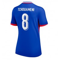 Camisa de Futebol França Aurelien Tchouameni #8 Equipamento Principal Mulheres Europeu 2024 Manga Curta
